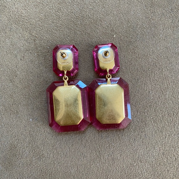NWT JCREW Oversized Faceted Crystal Drop Earrings - Picture 4 of 5